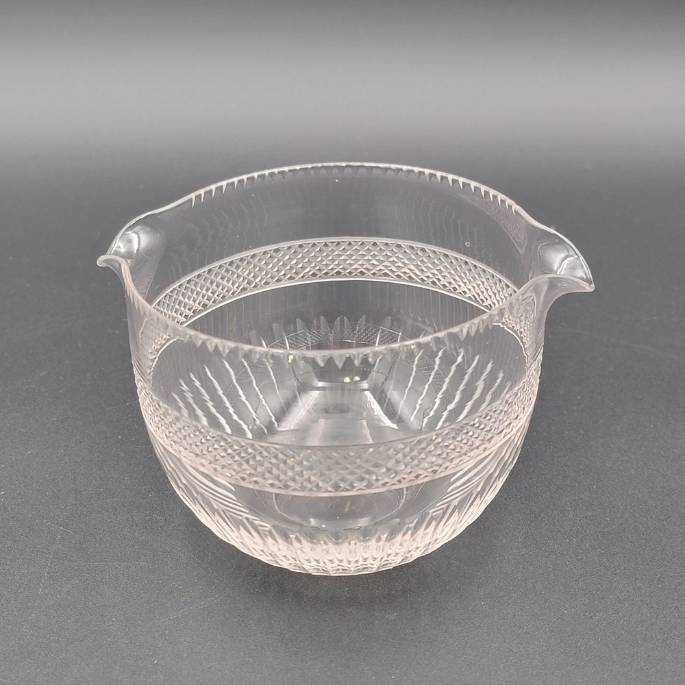 ANTIQUE 19th century Cut Crystal Wine Rinser Irish‎ Hand Blown Double Spout #2